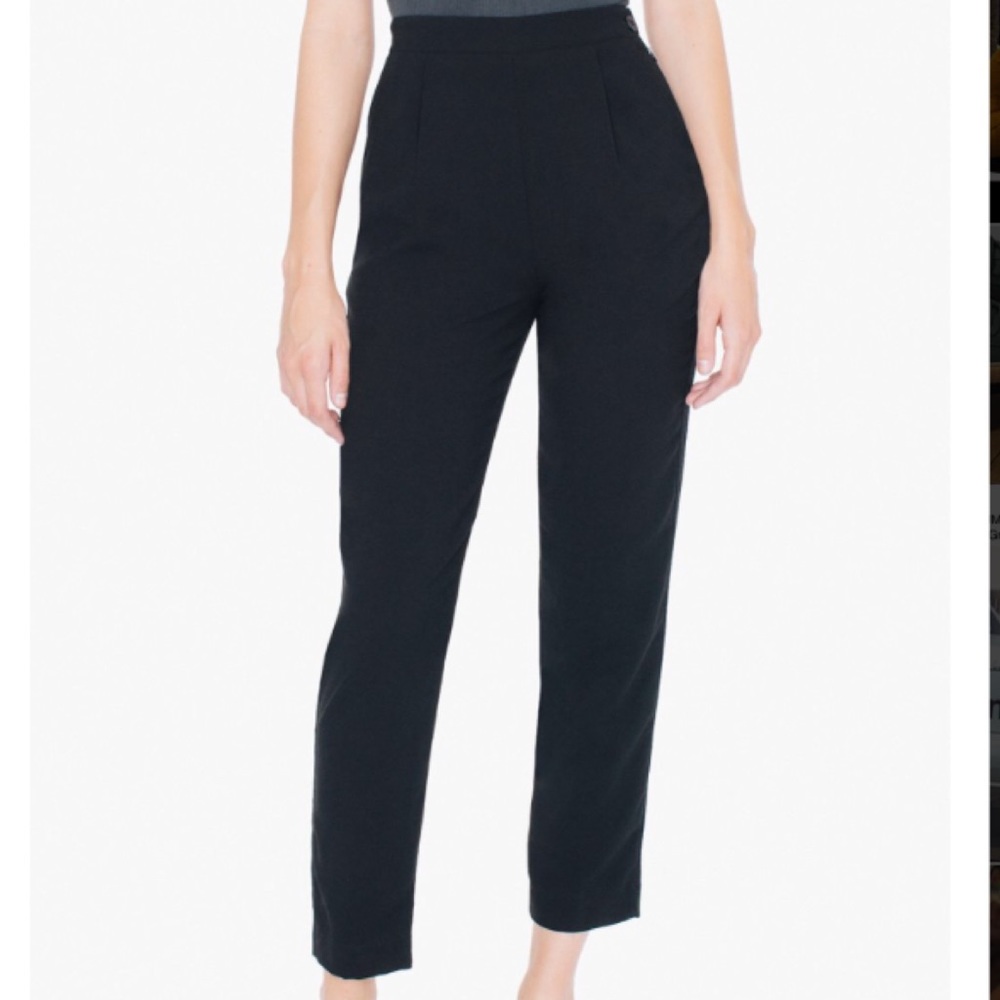 American Apparel Black Crepe Pants Trousers